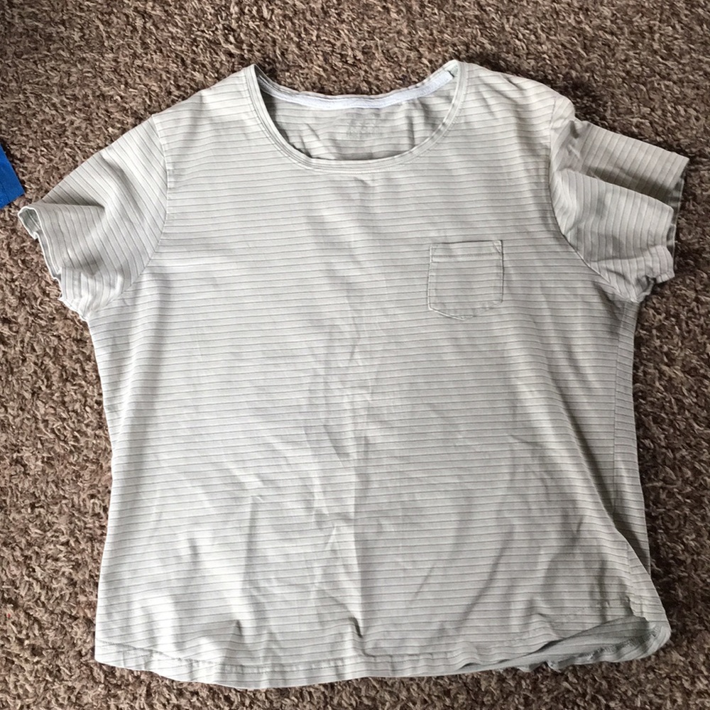 Small (green and grey striped) faded glory t-shirt